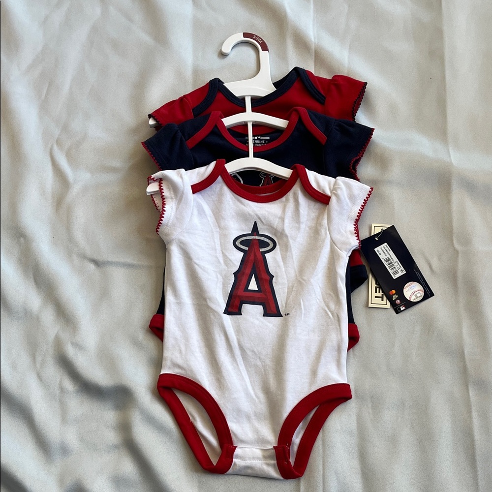 Set of 3 Los Angeles Angels Onesies